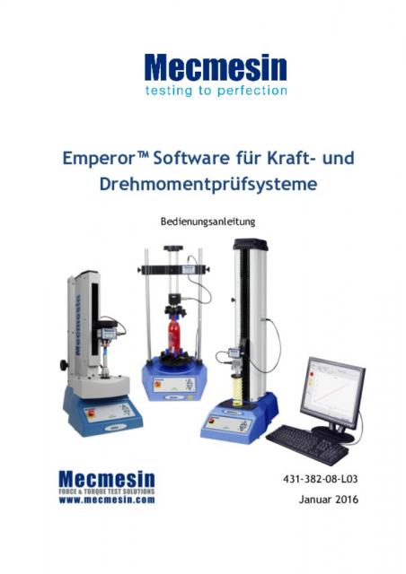 Emperor™软件für Kraft-und Drehmomentprüfsysteme Bedienungsanleitung