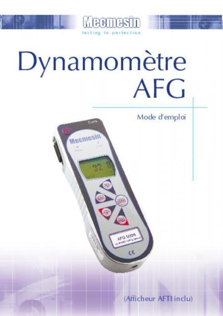 DynmomètreAFG模式D'Emploi