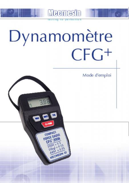 Dynmomètre紧凑型力表（CFG+）模式D'Emploi