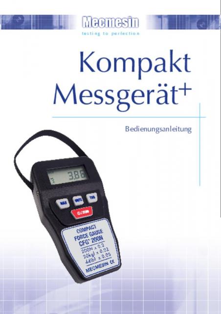 Bedienungsanleitung Kompakt杂志Messgerat + (CFG)