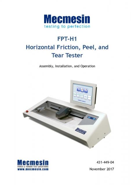 FPT-H1组装、安装和操作手册
