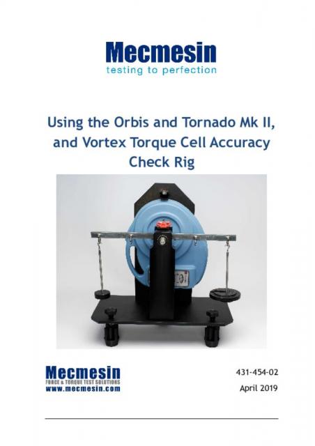 使用Orbis和Tornado Mk II，旋涡扭矩单元精度检查装置