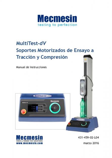 MultiTest-dV Soportes Motorizados de Ensayo Traccion y de instrucciones Compresion手册
