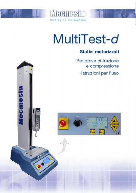 MultiTest-d Stativi motorizzati Per prove di trzione e compressione Istruzioni Per l 'uso