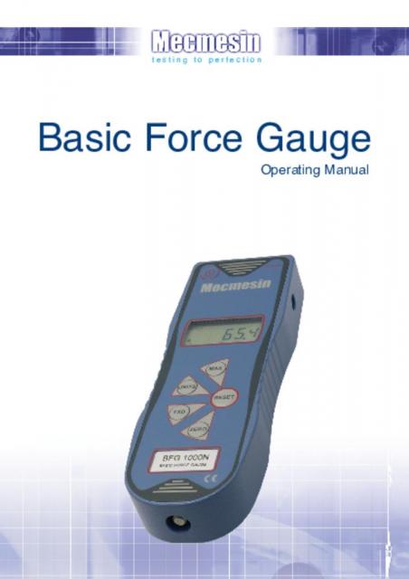 基本测力仪(BFG)操作手册