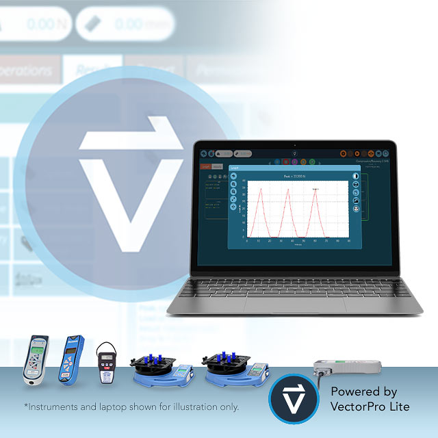 VectorPRO Lite数据采集软件，用于数字力和扭矩仪器